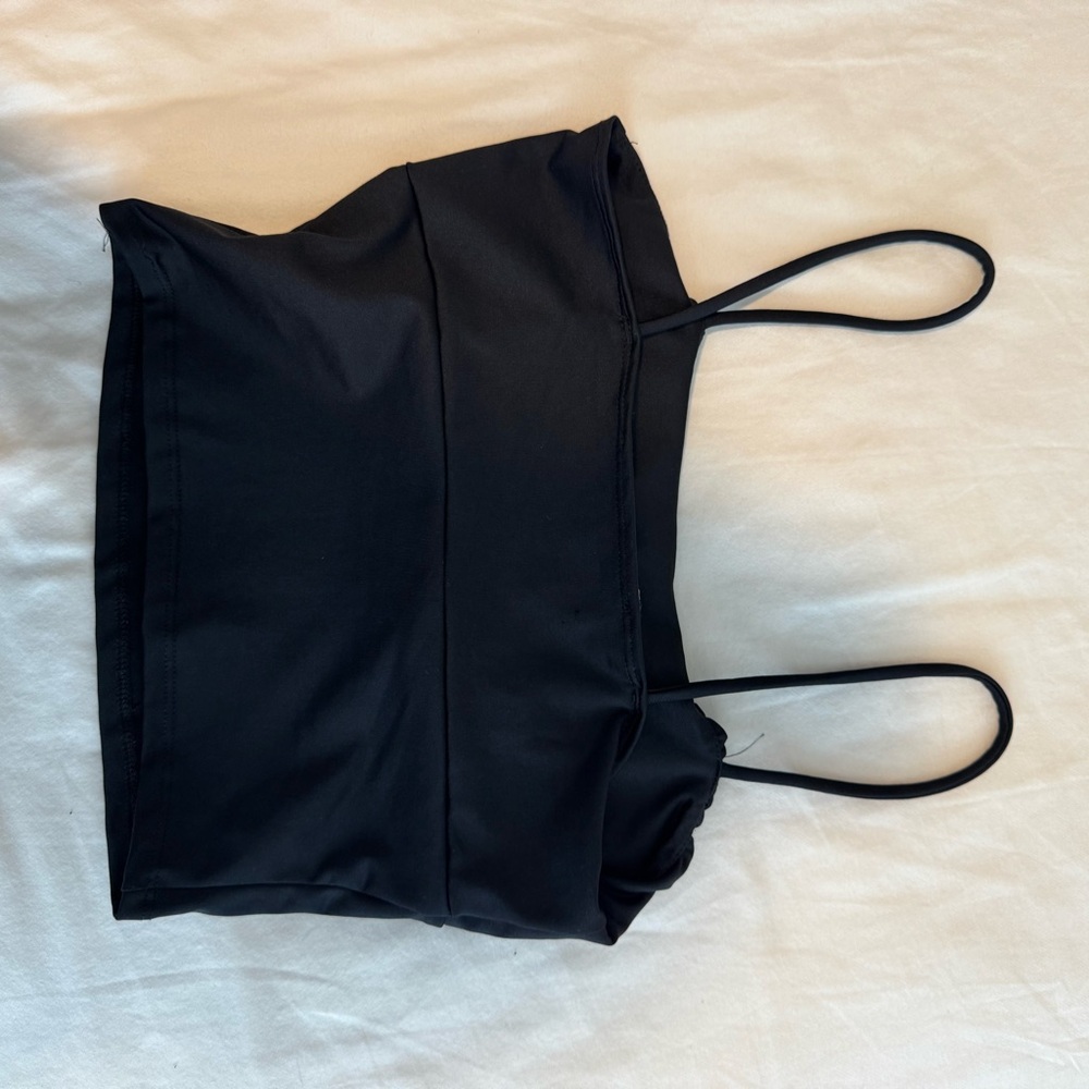 Black Ruched Crop Top - Picture 3 of 3